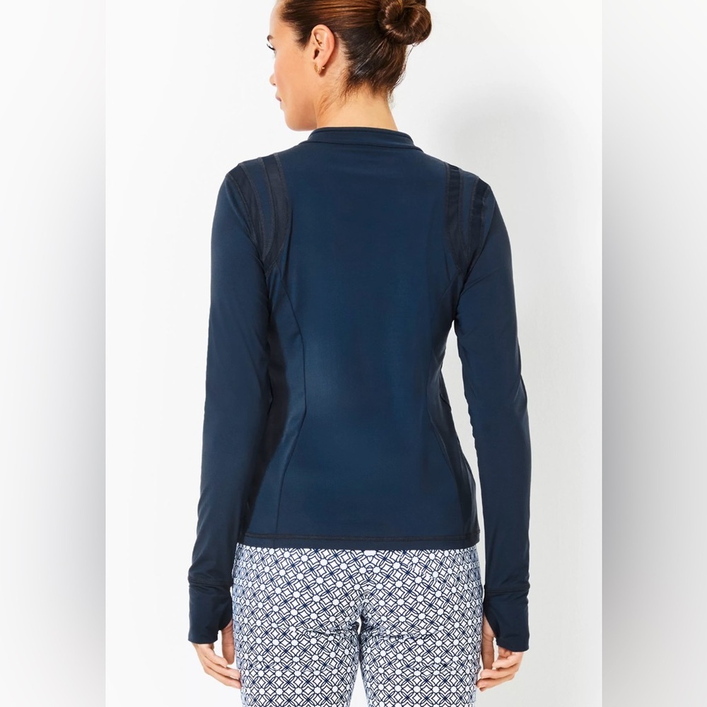 NEW with tags  (NWT) Lilly Pultizer Islandia Half Zip Sunguard Navy Long Sleeve - Picture 5 of 5